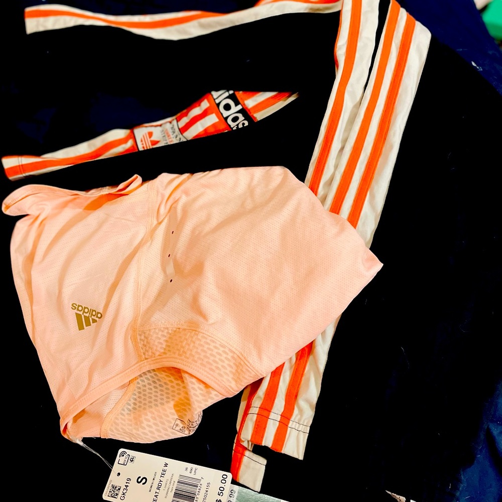 ADIDAS HEAT READY TEE +ADIBREAK HTF* 3STRIPE TIGHT